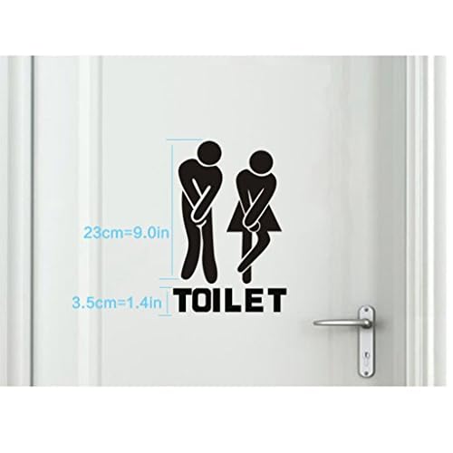 Bestjybt DIY Removable Washroom Toilet Bathroom WC Sign Door Accessories Wall Sticker Home Decor