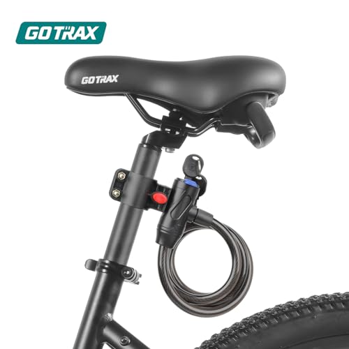 Gotrax LockGuard Scooter Locks, 4 Feet Bike Locks Cable, Heavy Duty Anti Theft Bicycle Lock with Mounting Bracket and 2 Keys, Cable Lock Suitable for Scooters and Bikes (Key Lock)