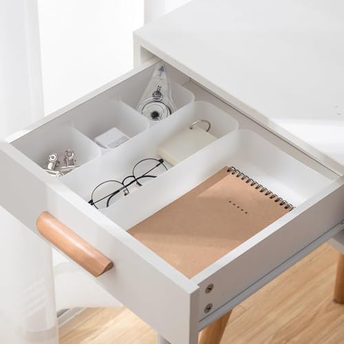 Poeland 10 Pcs Drawer Organizer Tray Storage Box for Bedroom Dresser Bathroom Kitchen, Frosted - size: 10pcs