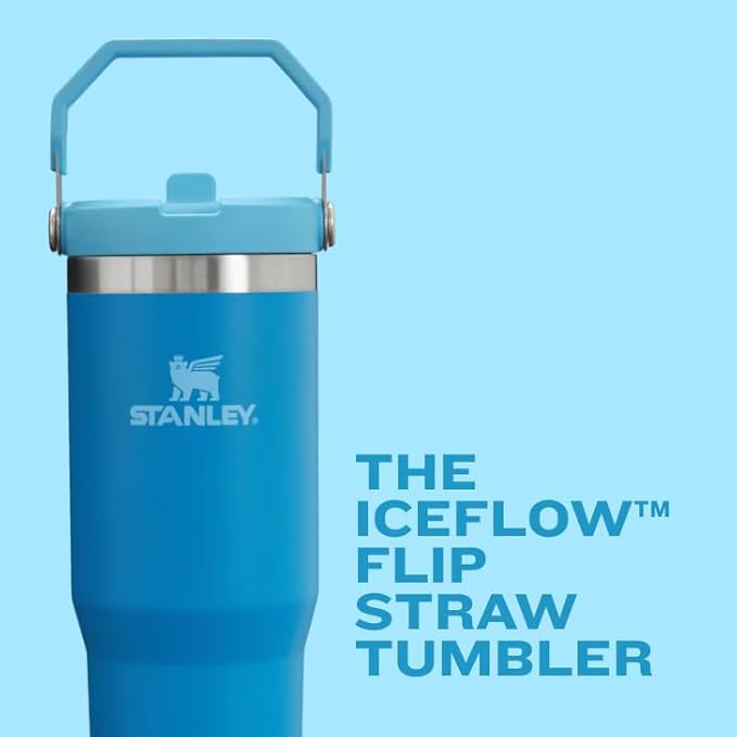 STANLEY IceFlow 2.0 Flip Straw Tumbler with Handle 30 oz | Twist On Lid and Flip Up Straw | Leakproof Water Bottle | Insulated Stainless Steel | BPA-Free | Dried Pine