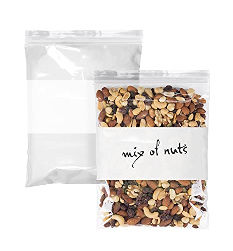 APQ Pack of 1000 White Block Zipper Bags 8 x 10. Ultra Thick Write on Block Poly Bags 8x10. Thickness 4 mil. Pills Bags. Great for Packing and Storing. Ideal for Industrial, Food Service. - size: 8" x 10" / 1000 Pack
