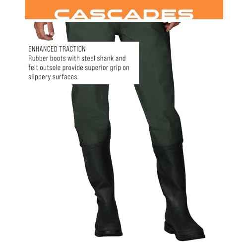 Cascades 2-ply Poly/Rubber Waterproof Fishing Bootfoot Chest Wader for Fishing