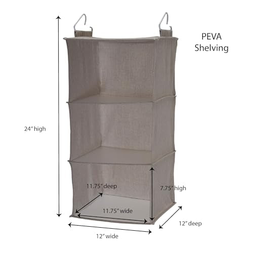 Household Essentials 3 Shelf Hanging Closet Organizer - color: Silver