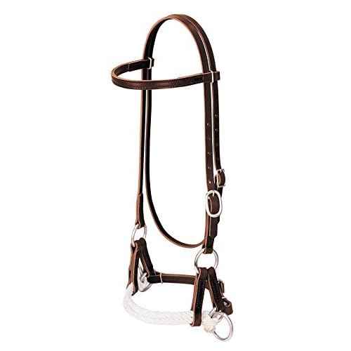 Weaver Leather Deluxe Latigo Leather Side Pull, Double Rope, Burgundy, Average