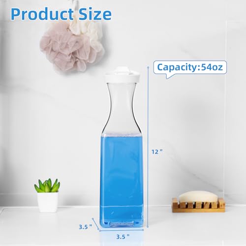 Laundry Detergent Dispenser,54oz Fabric Softener Dispenser,Plastic Liquid Laundry Detergent Container,Laundry Detergent Organizer for Laundry Room Organization with 4 Labels,3 Pack,White - color: White