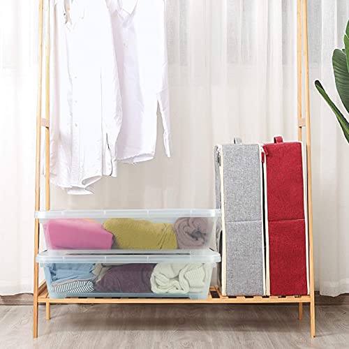 3-Pack Plastic Under Bed Storage Box Container, 40 Quart Clear Stackable Storage Box Wheeled Latching Box - size: 40 Quart