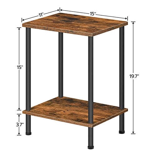 HOOBRO End Tables Set of 2 and Wire Cube Storage Organizer, Small Side Table,9-Cube Shelves, Modular Shelves with Metal Grid, DIY Closet Cabinet BF09BZP201-BF09CW01
