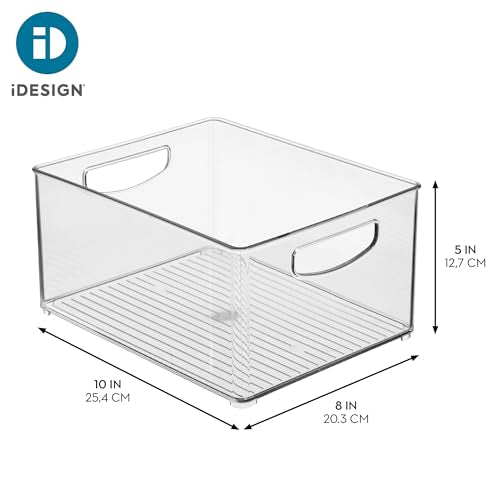 iDesign Stackable Storage Bin - Organize Pantry, Fridge, or Freezer, Set of 4, Clear, Made in USA - style: Pack of 4