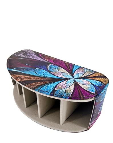 PU Leather Remote Control Holder,Universal TV Remote Organizer with 5 Compartments,Desktop or Bedside Table Organizer for TV,DVD,Blu-Ray,Gaming, and Streaming Remotes,Glasses and Accessories(Pansy)
