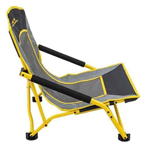 ALPS Mountaineering Rendezvous Low Camping Chairs for Adults with Arms, Cool Mesh Center, Powder Coated Steel Frame, Compact Folding Design and Carry Bag