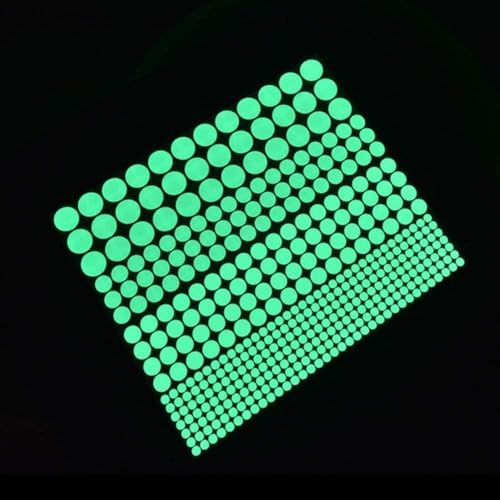 1 Sheet 407 Pcs Green Glow in The Dark Wall Stickers Adhesive Dots Luminous Ceiling Decals for Kids Bedroom Halloween Home Decoration Removable Glow in Dark Dots Wall Decals Stickers Room Decor Kit