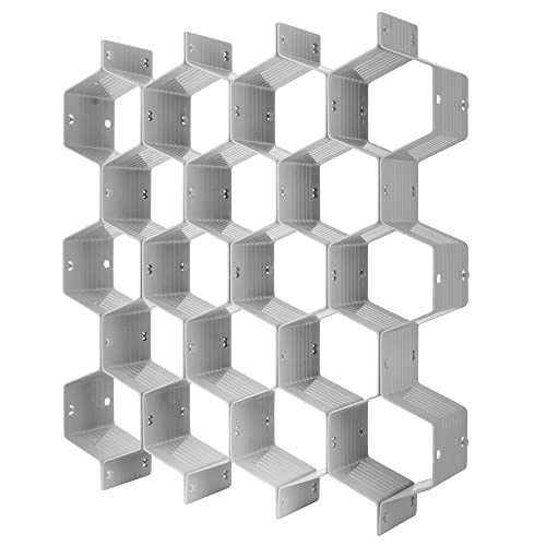 Poeland Drawer Divider Organizer Adjustable DIY Grid Honeycomb Drawer Divider for Underwear Belt Scarf Socks Gray - color: Grey
