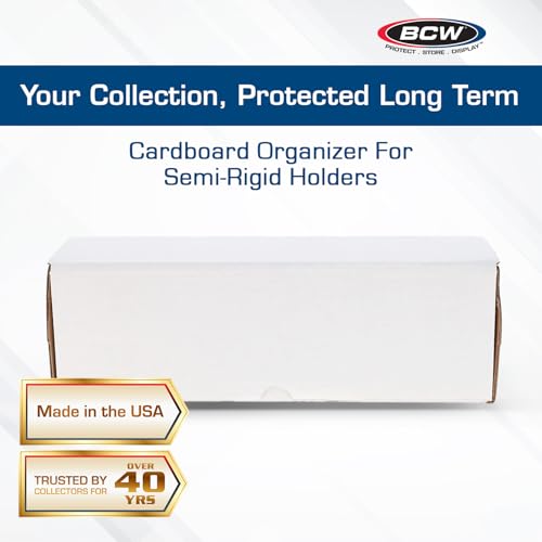 BCW 14-Inch Semi-Rigid #1 Storage Box - 1 Pack | Holds 350 Semi-Rigid Card Holders | Vertical Card Organizer | Ideal for Sports, Trading Cards Baseball, Magic, Pokemon - style: 1 Pack