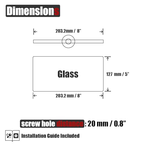 JQK Bathroom Glass Shelf Chrome, Tempered Glass Shower Storage 8 by 5 inches, 304 Stainless Steel Polished Chrome Wall Mount, TGS101L8-CH - color: Chrome, size: 8 Inch (1 Pack)