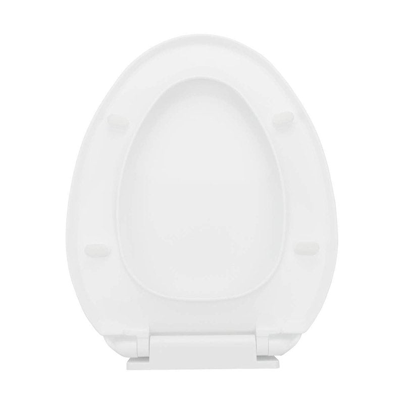 Renovators Supply Manufacturing White Plastic Soft Close Toilet Seat Elongated Slow Close Toilet Seat With Adjustable Mounting Hardware