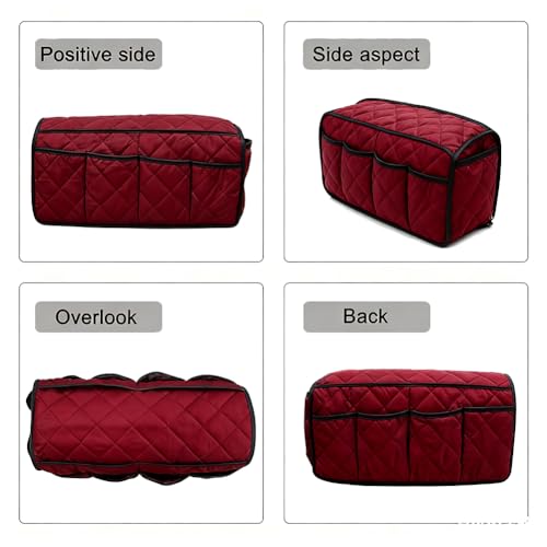 Armchair Caddy,Non Slip Sofa Armrest Organizer, Couch Armrest Remote Control Holder,Waterproof Recliner Arm Caddy with 14 Pockets for Cell Phone TV Remote Control - color: Red