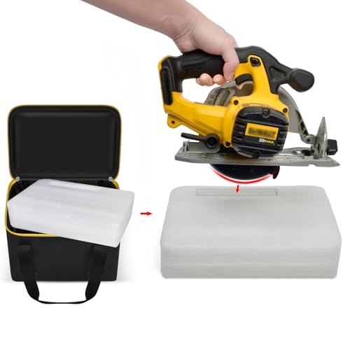 Universal Tool Bag for DEWALT 20V MAX Circular Saw DCS391B/DCS565B, for Makita XSS02Z 18V Sierra Circular, for Milwaukee M18 Skill Saw Blade & Battery & Charger - Case Only (Black)