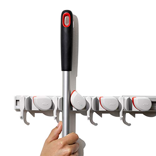 OXO Good Grips Wall-Mounted Mop and Broom Organizer - size: 3"x5"x17"
