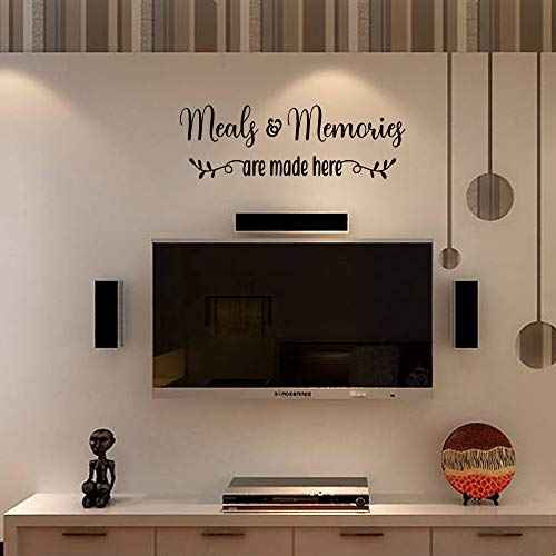 Meals & Memories are Made here - Pure Black Vinyl Separated Letters Dinner Room Kitchen Wall Decal Lettering Mural Art Words Stencil Motto