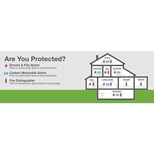 FIRST ALERT Carbon Monoxide Alarm | BRK CO250 Battery Operated Carbon Monoxide Detector With 9-Volt Battery & Two Silence Features