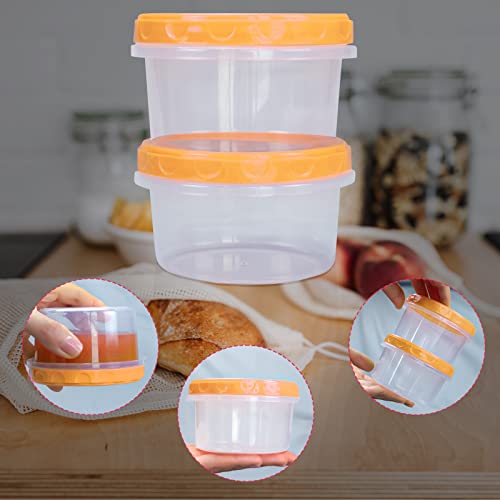 Jucaifu 8 Pack 8 Ounce reuseable small plastic freezer storage container jars with screw lid for food snacks lunch Yellow - color: Yellow(8PCS)