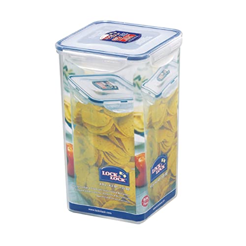 LOCK & LOCK Easy Essentials Food lids/Pantry Storage/Airtight containers, BPA Free, Square-16.9 Cup-for Chips, Clear (Pack of 3) - size: 16.9 Cup (Pack of 3)