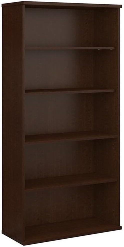 Bush Business Furniture Series C Tall 5 Shelf Bookcase in Mocha Cherry, Large Bookshelf for Home and Professional Office