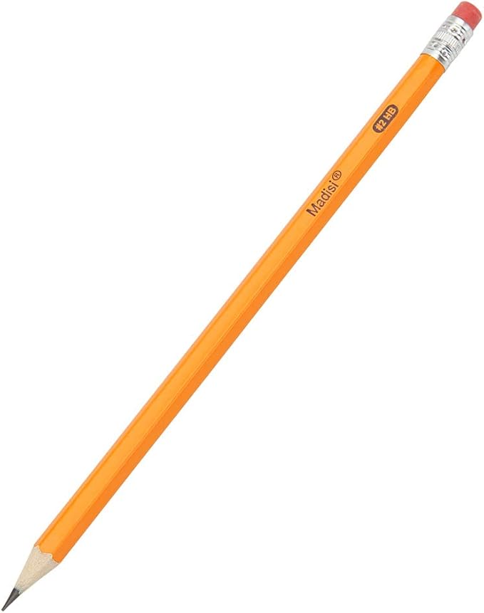 Madisi Wood-Cased #2 HB Pencils, Yellow, Pre-sharpened, Bulk Pack, 320 pencils