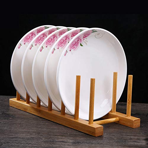 Kunovo Bamboo Dish Rack,Pot lid/Plate/Cutting Board Organizer for Kitchen cabinets,Bottle Drying Holder - color: 3g