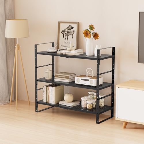 Multi-Functional Metal Shoe Rack, Space-Saving, Perfect for Entryway, Closet, Bathroom, etc. - Sturdy and Durable, High Weight Capacity（3PACKS/Black/Large - color: 3packs/Black, size: Large
