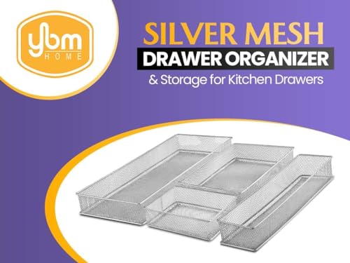 YBM HOME Silver Mesh Drawer Cabinet and or Shelf Organizer Bins, School Supply Holder Office Desktop Organizer Basket (1, 3x15x2 Inch) - size: 3x15x2 Inch