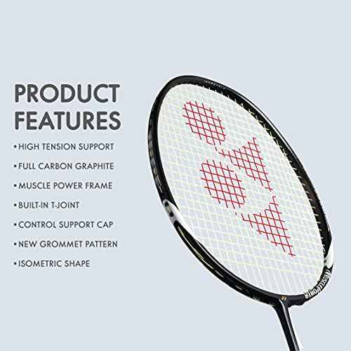 Yonex Badminton Racket Muscle Power Series with Full Cover High Tension Pre Strung Racquets