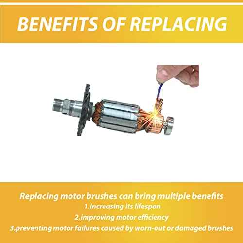 4Pcs N097696 Carbon Brushes Compatible with DeWalt DWE4011,DWE4120,DWE4012,DWE4100,DWE4887 and DWE4120N,Grinder Motor Carbon Brush Replacement Part.