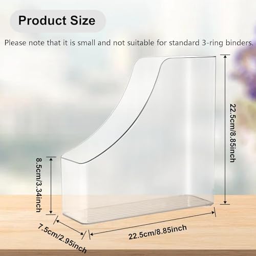 1 Pack Vertical File Holder Clear PET Desk Organizer and Storage Bins Holding for Magazines Binders Notebooks Envelopes File Organizer for Desk Multi-purpose Document Organizer Work Desktops