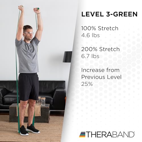 THERABAND Resistance Band, Black, Special Heavy, 50-Yard Roll, Latex Elastic Band for Exercise