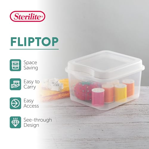 Sterilite 18038612 Small Flip Top Storage Box (24) - size: 1.5 Cubic Feet, style: 24 Pack