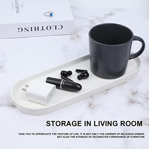 Ceramic Sink Tray, Suit for Bathroom Counter, Bathtub, Cosmetics Dish, Candle, Perfume Shampoo Liquid Soap Tray Simple Style Design Suit for Bathroom and Kitchen (2pcs White) - color: 2pcs White