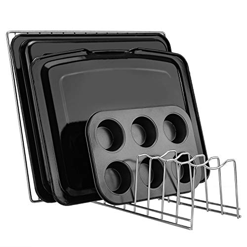 Pot Lid Organizer, Kitchen Pot Lid Rack Holder, Rest Cutting Board, Baking Sheet, Stainless Steel (Silver, 1) - color: Silver