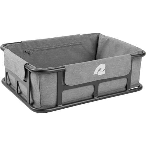 Retrospec EverythingBin Heavy-Duty Steel eBike Rear Basket with Water-Resistant Liner - Large Capacity Cargo Carrier for Electric Bikes (13x18x5.7)