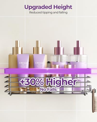 ODesign Shower Caddy 3 Pack SUS304 Stainless Steel-No Drilling-Shower Bathroom Shelves Rack,Rustproof Wall Mounted,Adhesive Shower Shelf Basket Organizer-Grey - color: Grey