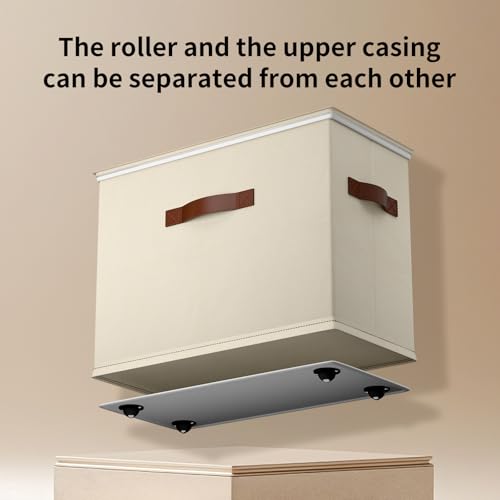 2 Pack Shoe storage Organizer for closet with wheels,No Assemble Required Shoe boxes with premium waterproof material，Adjustable Dividers Fits 16 Pairs,shoe Storage Bins with Reinforced Handle