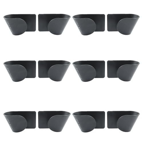 Hitefu 6 Pairs Pot Lid Organizer for Cabinet Door, Adjustable Wall Mount Pan Lid Holders for Kitchen (Black)