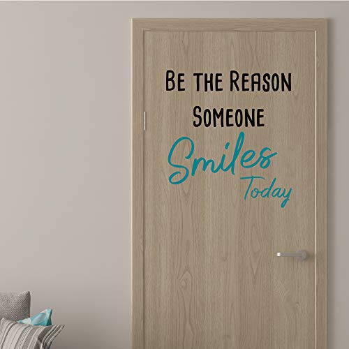 Be The Reason Someone Smiles Today-Inspirational Quotes Wall Decals-Vinyl Stickers for Bedroom Living Room School Office Home Decor