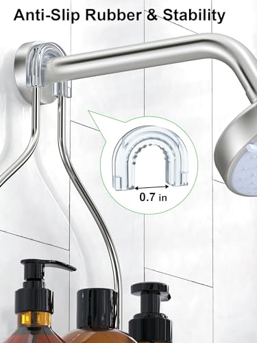 SMARTAKE Hanging Shower Head Caddy, Rustproof Bathroom Shower Shelf Organizer, SUS201 Stainless Steel Over The Storage Rack, for Toilet, Bathroom, Silver - color: 01-Silver
