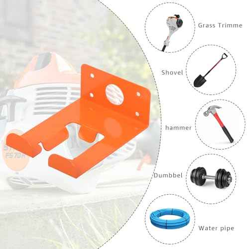 Weeding Machine Wall Mounted Hanger, garage organization manager storage shed wall rack, suitable for Stihl electric tools, hedge trimmer, lawn mower, garage wall, garden trimmer hanger (2-piece set)