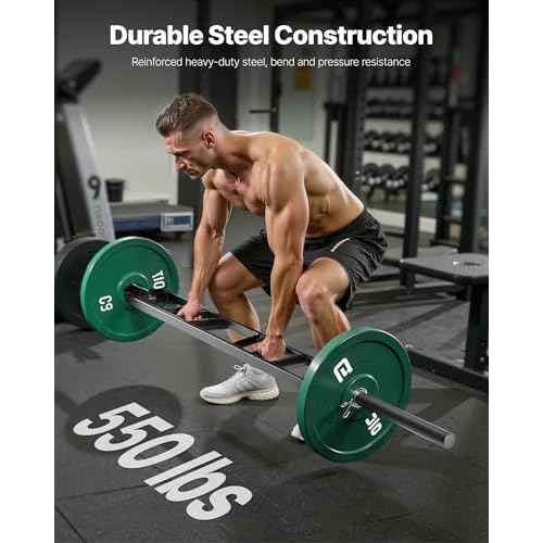 VEVOR Multi-Grip Barbell, 2-inch 3 Positions Swiss Bar, 550 LBS Capacity Heavy Duty Swiss Barbell Training Equipment, with 2 Collars and Knurled Grips, for Home Gym, Support Pressing, Lifting Curls