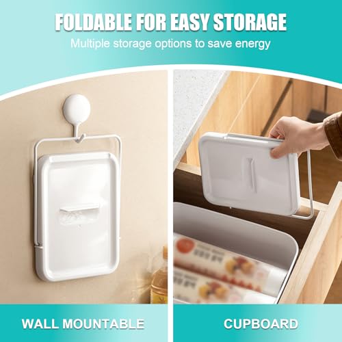 Pot Lid Holder with Spoon Rest for Stove Top and Kitchen Counter, Foldable Pot Lid Organizer with Non-Slip Pads for Lids, Spoons and Spatulas, White