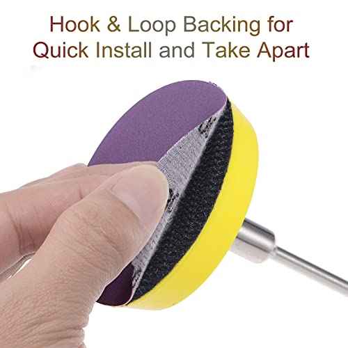uxcell 30Pcs 3-Inch Purple Sanding Discs 3000 Grits Hook and Loop Professional Aluminum Oxide Sand Paper Wet Dry Polish for Wood Metal Paint Finishing