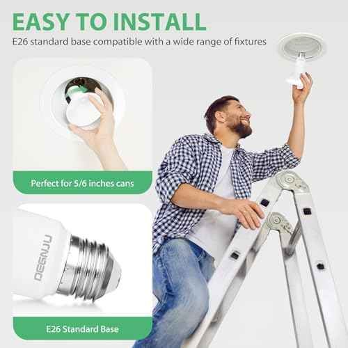 16 Pack BR30 LED Bulb, Dimmable Indoor Flood Lights 7W Equivalent 65W 2700K Soft White, CRI80, 650 LM, E26 Base, 15000 Lifetime Hours, Interior Energy Saving Recessed Light Bulb, Flicker-Free
