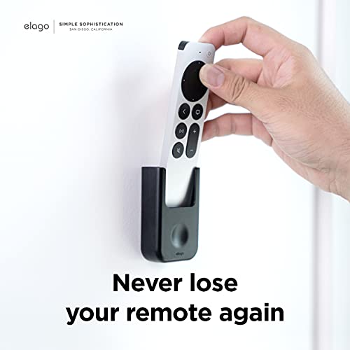 elago Universal Remote Holder Mount Compatible with Apple TV Remote and All Other Remote Controls - Adhesive Tape or Screw Mounting Options, Available Wired Charging [Small] [3rd & 2nd Gen] [Black] - color: Black, size: Small - 2&3 Gen